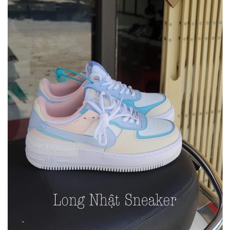 Giày Sneaker AF1 Shadow Hồng Xanh Giày Thể Thao Nữ Thấp Cổ