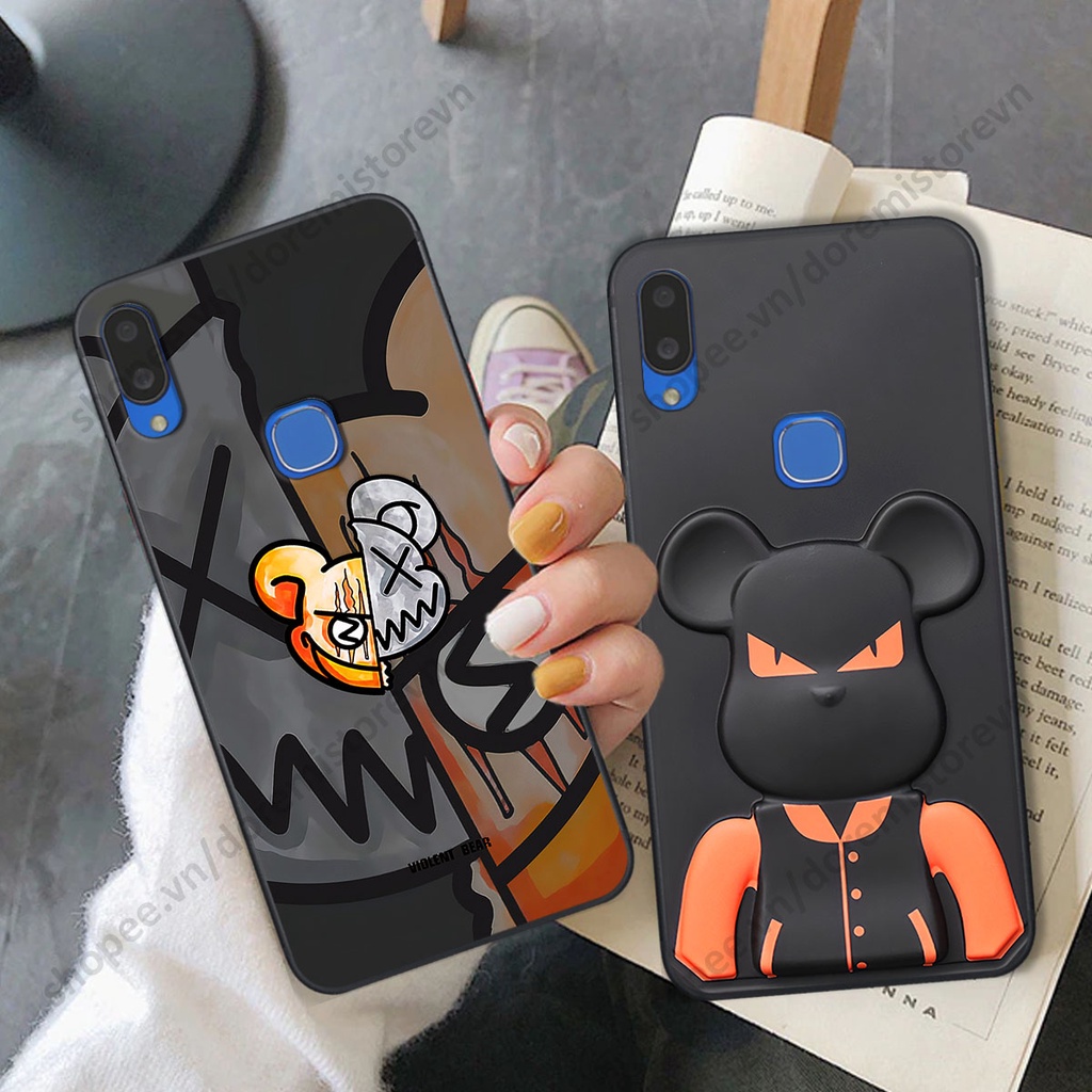 Ốp lưng Vivo V11 / V11i hình kaws, kith, bear brick nổi 3D phong cách độc đáo