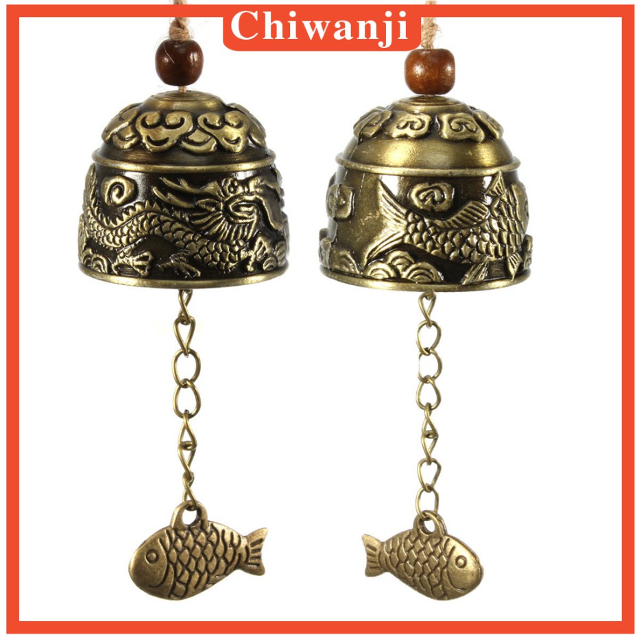 Chuông gió may mắn khắc hình cá phong cách Trung Hoa