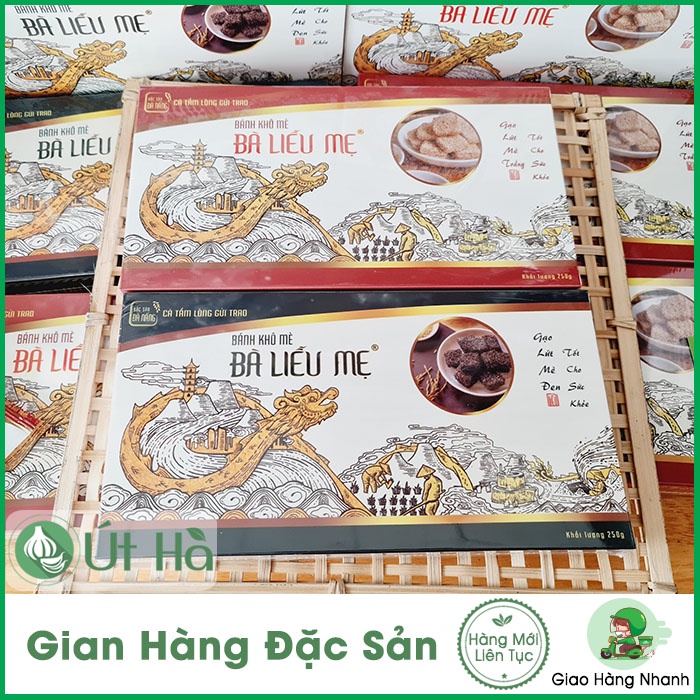 Bánh khô mè bà liễu mẹ gạo lứt hộp 250gr món quà ý nghĩa từ đà nẵng - ảnh sản phẩm 1