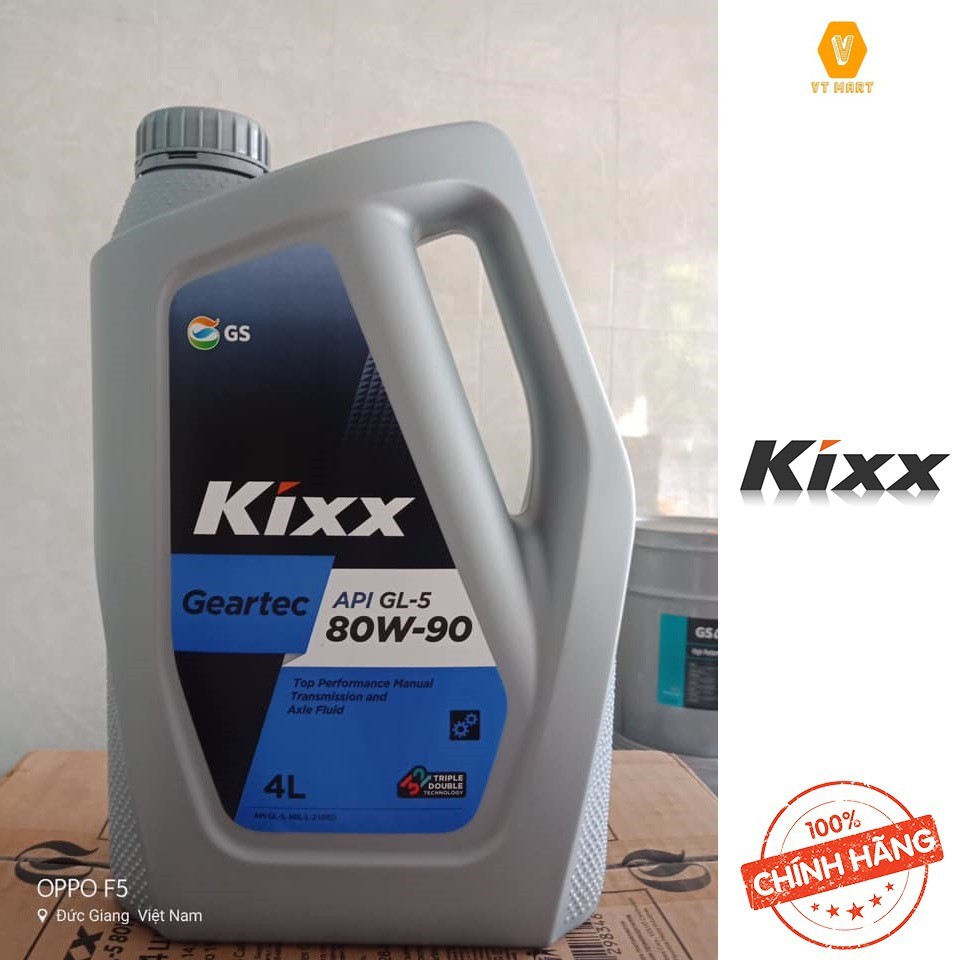 Dầu nhớt cho hộp số và cầu xe, Hiệu năng cao cấp Kixx GEARTEC GL-5 80W/90 4L