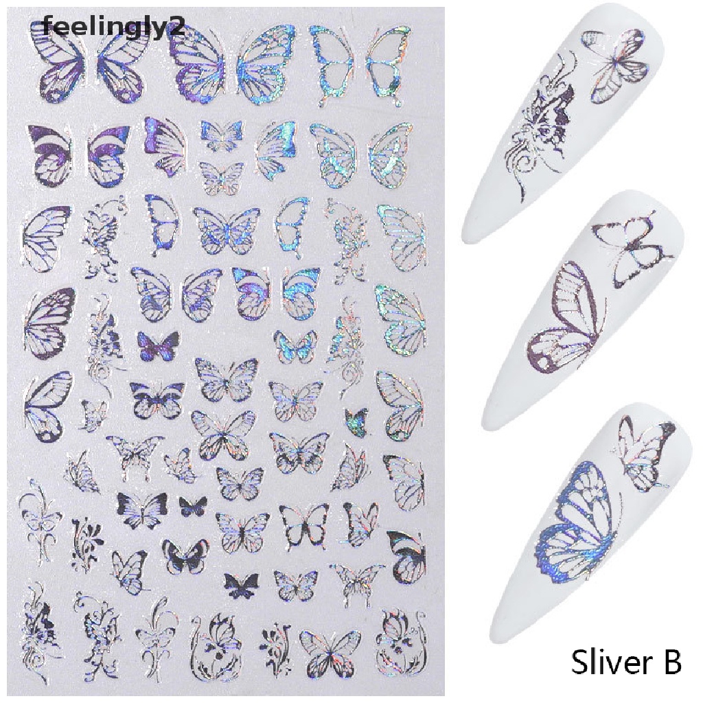 [Hàng mới về] Sticker trang trí móng hình bướm laser DIY