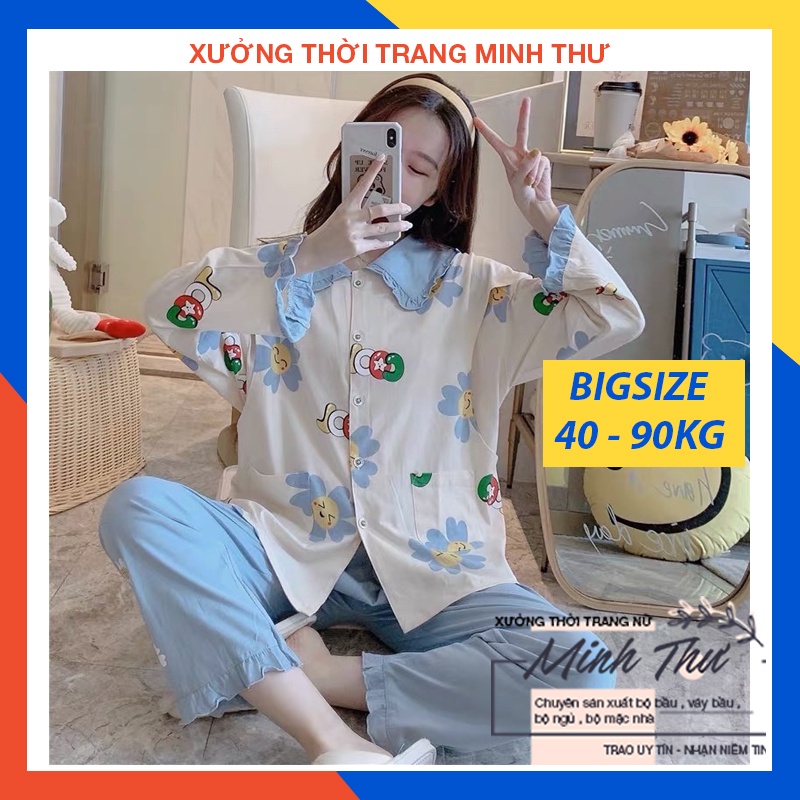 Bộ bầu - bộ sau sinh - chất liệu cotton - kiểu mới thời trang ( lá sen bông COOL dài )