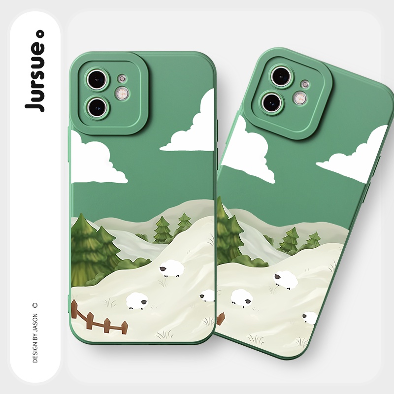 Ốp lưng JURSUE mềm chống sốc hình dễ thương đẹp Cho iPhone 14 13 12 11 Pro Max SE 2020 X XR XS 8 7 ip 6S 6 Plus kute Y2399