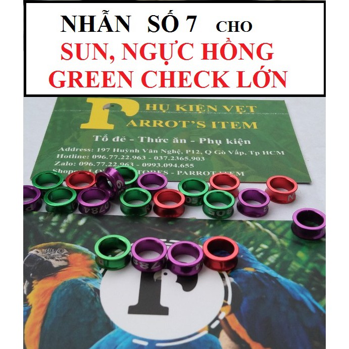 NHẪN ĐEO CHÂN CHO CHIM CẢNH, VẸT,YẾN