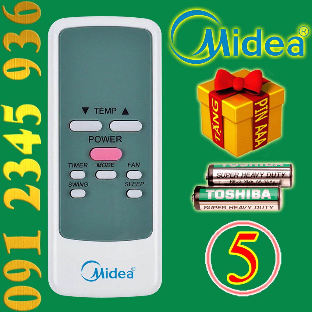 Điều khiển Midea "NHIỀU MẪU" + "HÀNG ĐẸP" cho điều hòa