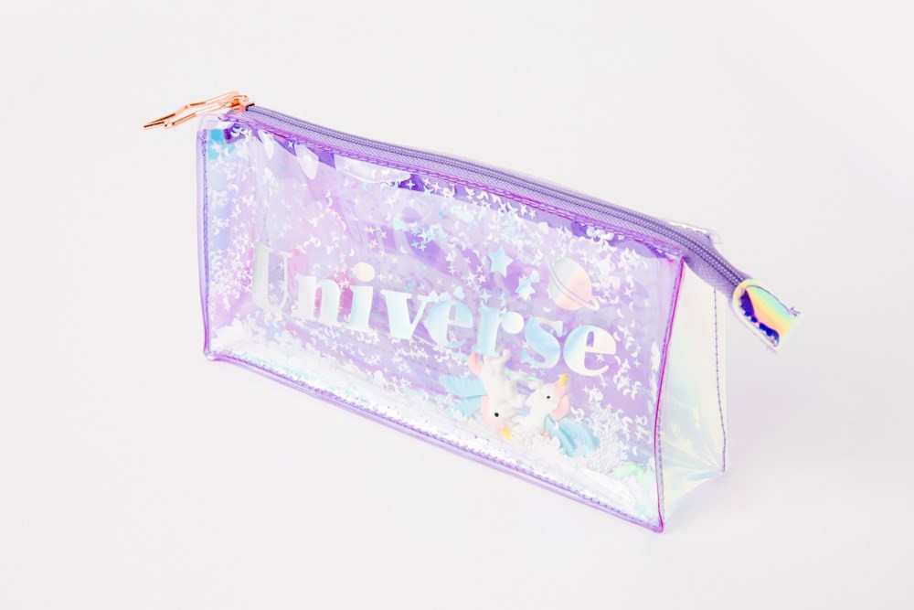 Túi Đựng Viết Hologram ARTBOX Hàn Quốc Màu Tím Phối Kim Tuyến
