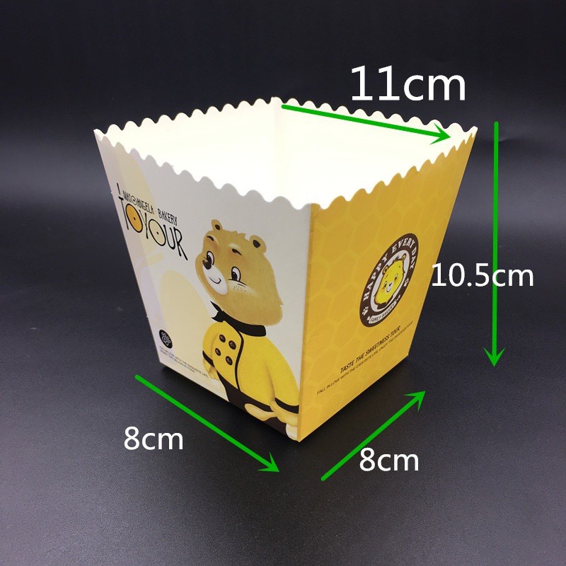 Túi đựng bánh cookie kèm đế giấy và dây buộc set 100c
