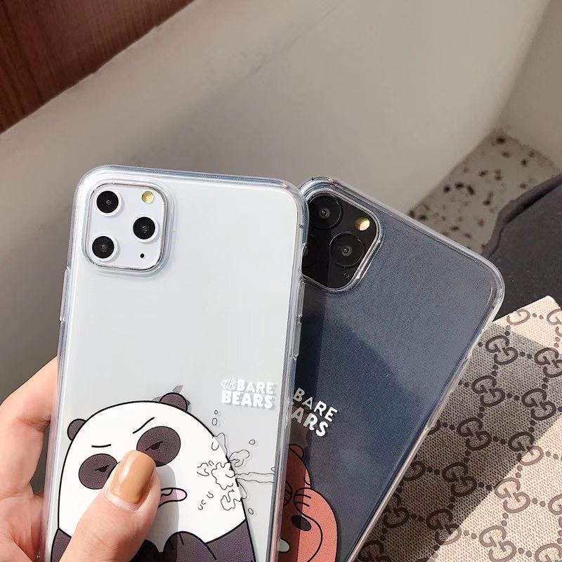 Ốp điện thoại trong suốt in hình gấu hoạt hình cho iPhone 12 Pro Max 12Mini 11 11 Pro Max 6s 6 7 8 Plus X XR XS MAX