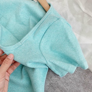 Đầm body xanh cổ vuông