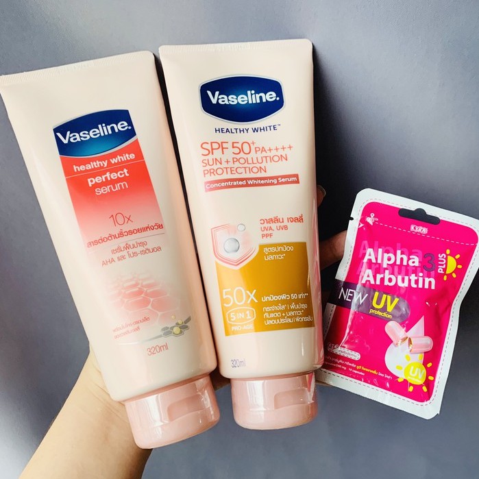DƯỠNG THỂ VASELINE HEALTHY WHITE SERUM 50X SPF 50++ 320ML VÀ 200ML MẪU MỚI | BigBuy360 - bigbuy360.vn