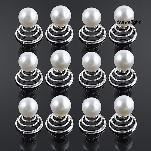 Set 12 Trâm Cài Tóc Dạng Xoắn Ốc Đính Đá Sang Trọng Cho Cô Dâu