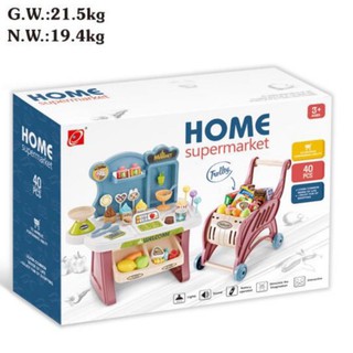 combo quầy bán hàng siêu thị + xe đẩy