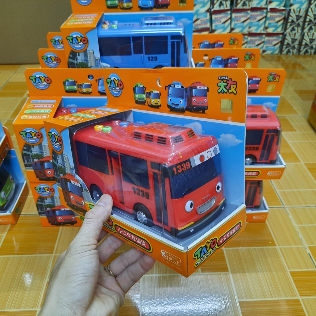 Xe buýt Tayo đồ chơi trẻ em mô hình cỡ lớn có âm thanh và đèn bằng nhựa cao cấp (1 xe)