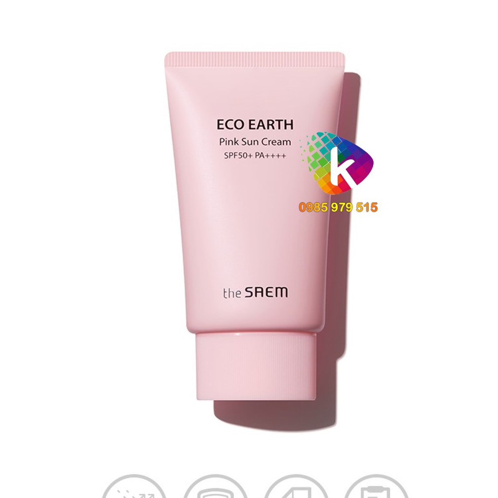 (Đủ BILL) Kem chống nắng The Saem Eco Earth Power Pink Sun Cream | BigBuy360 - bigbuy360.vn