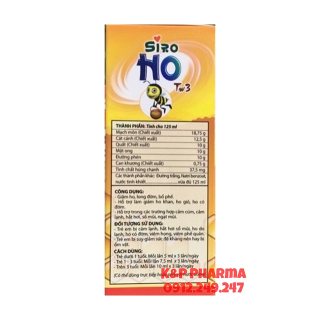 ✅ Siro Ho TW3 125ml | Giảm nhanh Ho gió, ho khan, cảm cúm, sổ mũi, ngạt mũi