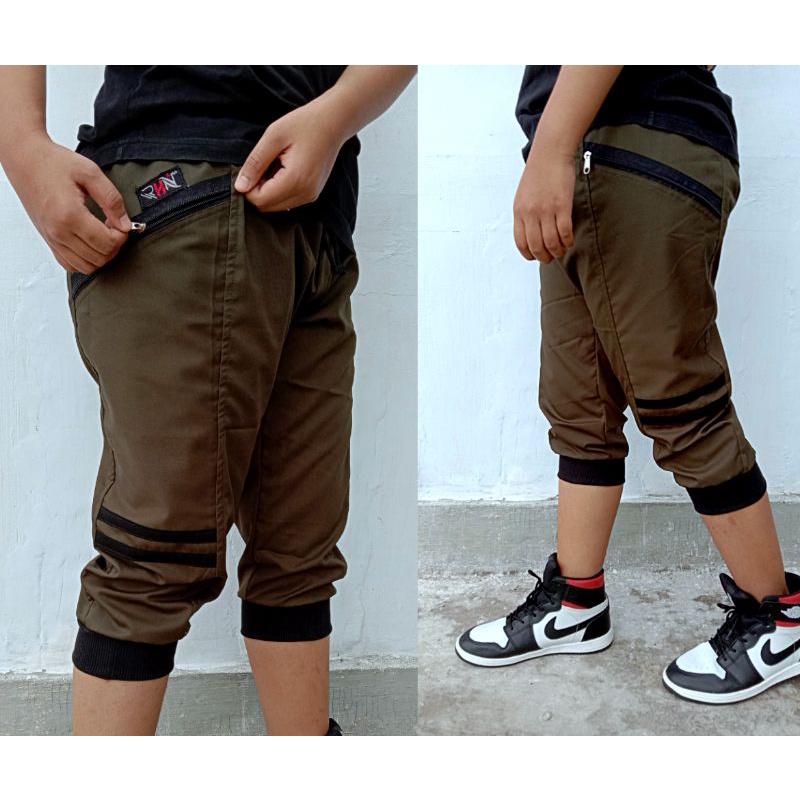 Quần jogger 3/4 Quần Short Nam Kiểu Quân Đội Có Dây Kéo