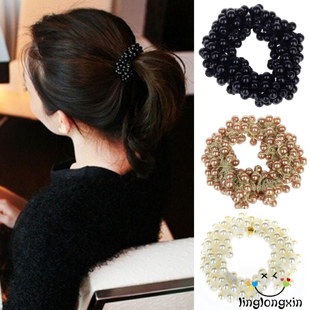 Dây cột tóc đính ngọc trai thời trang cho nữ