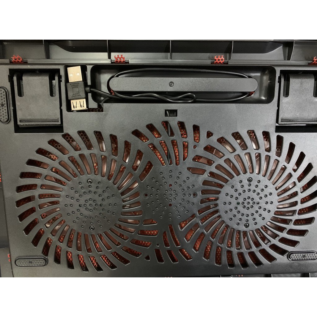 Quạt Fan tản nhiệp laptop từ 14' - 17' Cooler Pad S200 đen , đỏ 2 quạt có đèn