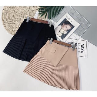 Chân váy xếp ly tà lệch