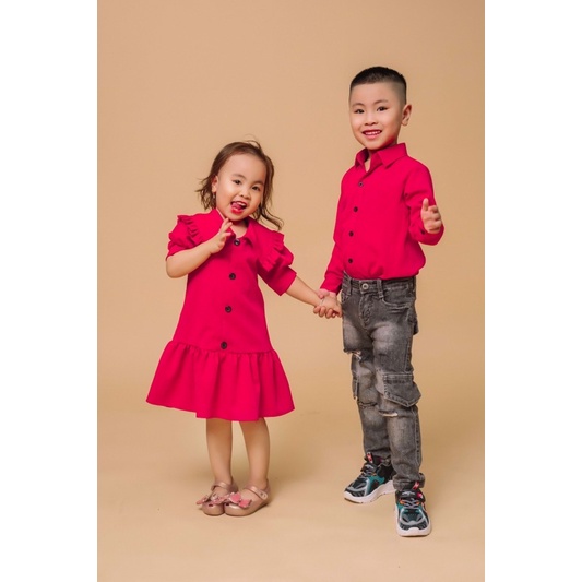 Đồ gia đình màu đỏ - phù hợp lễ -Tết - Noel - đi tiệc - áo gia đình chụp hình kỉ niệm cuối năm thôi nôi màu đỏ