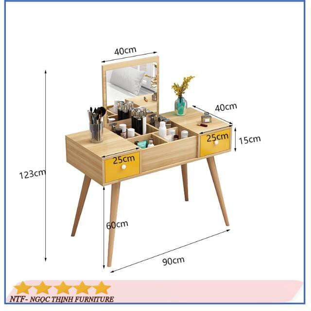 🍀 Bàn Trang Điểm Thông Minh Gương Lật Đa Năng 2 Ngăn Kéo GP43 | BigBuy360 - bigbuy360.vn