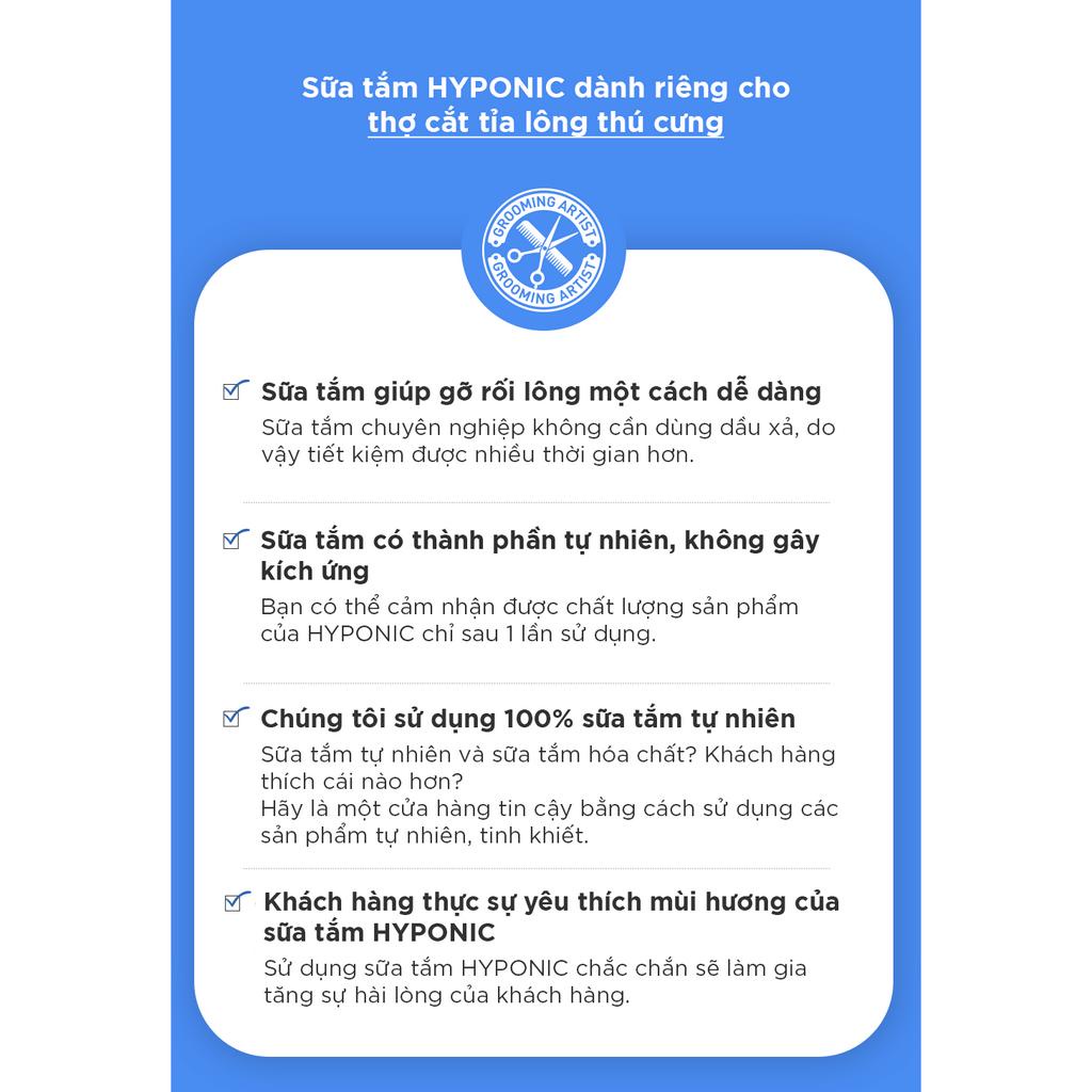 Sữa tắm chó Cao Cấp Làm Trắng & Phồng Lông HYPONIC Grooming Artist - 100ml