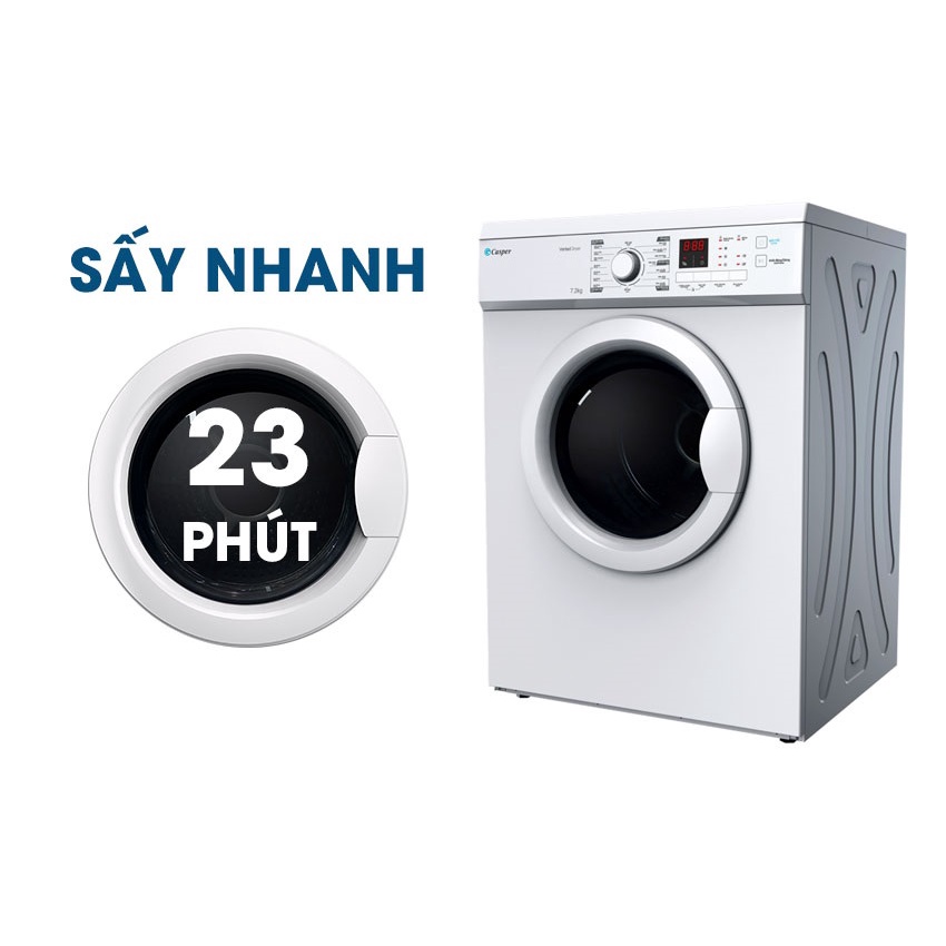 Máy sấy thông hơi Casper  7.2kg TD-72VWD - Hàng chính hãng
