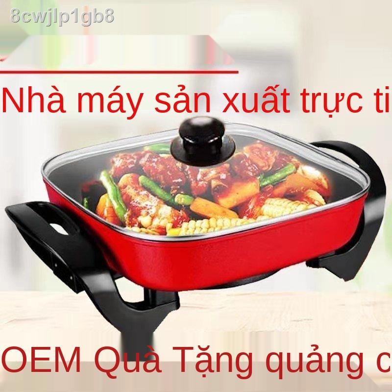 ♕□thiết bị gia dụng đá maifan Nồi lẩu điện đa năng nướng chảo chống dính quà tặng khuyến mại