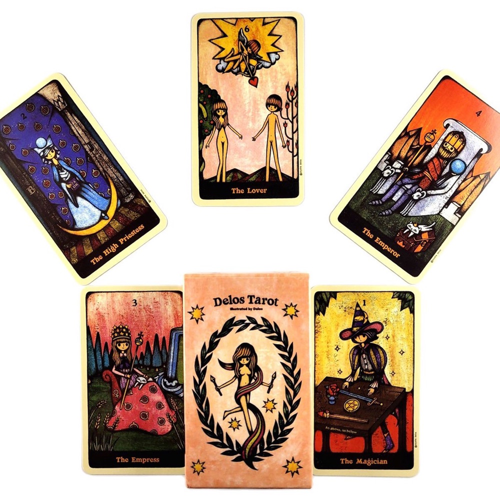 Bộ Bài Delos Tarot 78 Lá Bài Tặng Đá Thanh Tẩy C247