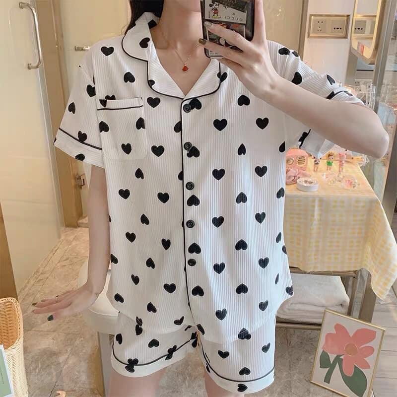 Bộ Ngủ Cộc Tay Pijama [ FREESHIP ] Đồ mặc nhà siêu dễ thương ,chất liệu kate thoáng mát