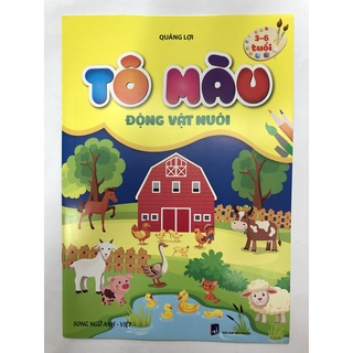 Sách - tô màu động vật nuôi - song ngữ anh việt