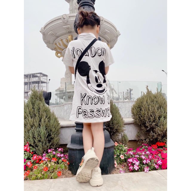 đầm chuột mickey kèm túi bao tử