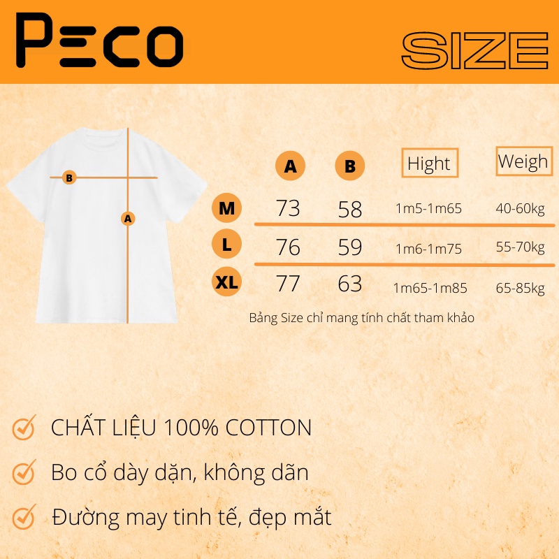 Áo thun nam nữ form rộng unisex tay lỡ PECO S002