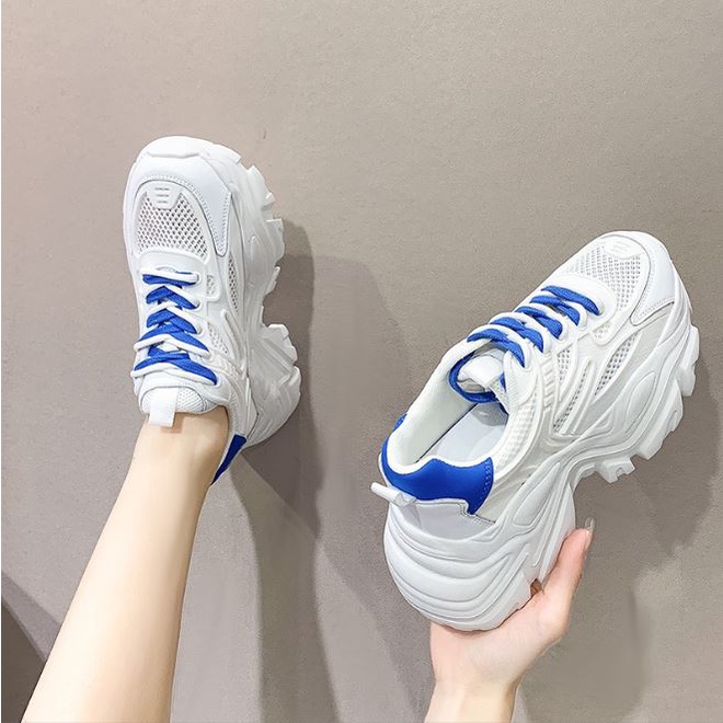 giày thể thao nữ đế dày ulzzang hàn quốc, đế cao 6cm, có lưới thoáng khí đi êm chân thích với mùa hè
