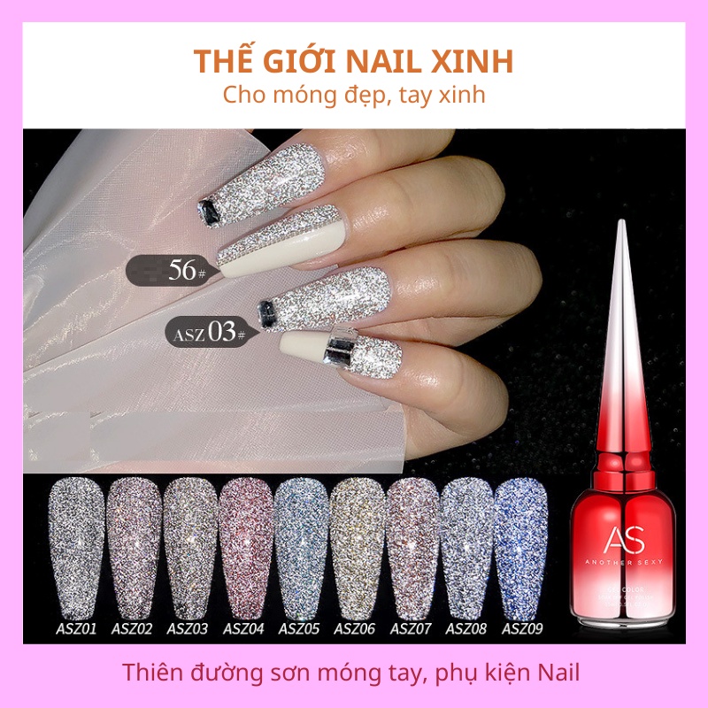 Sơn nhũ Flash AS siêu sáng phụ kiện nail mã ASZ 15ml