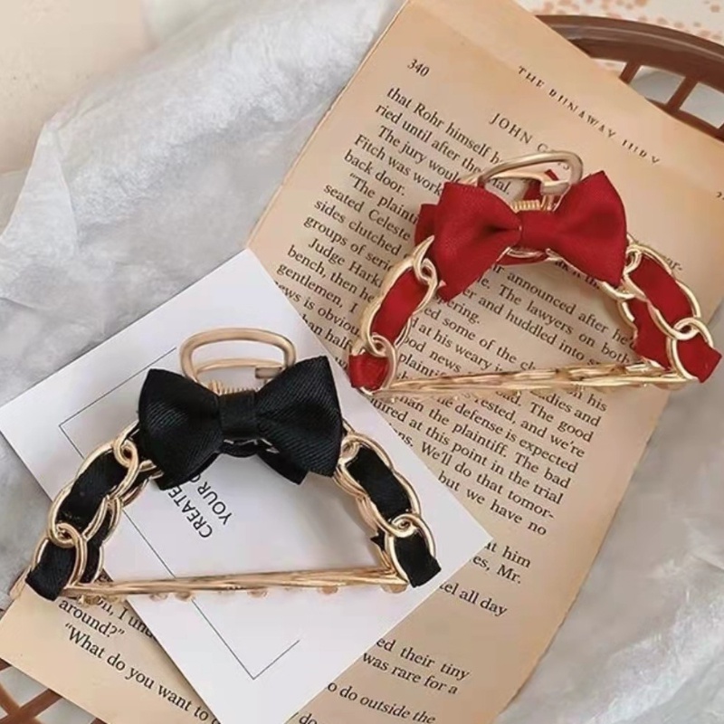 Kẹp Tóc Hình Cá Mập Phối Dây Xích Kim Loại Phong Cách Hàn Quốc