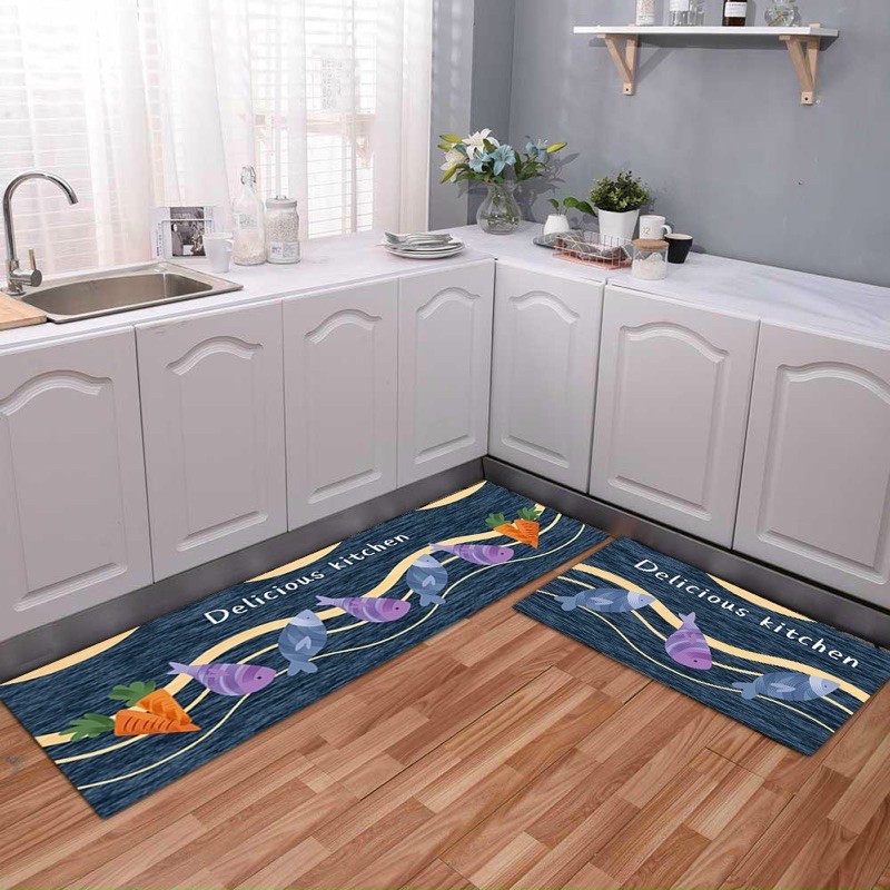 Bộ 2 Tấm Thảm Bếp 3D 💥ĐỘC - LẠ💥 thảm nhà bếp Chống Trơn Trượt [40x60 Cm Và 40x120 Cm]