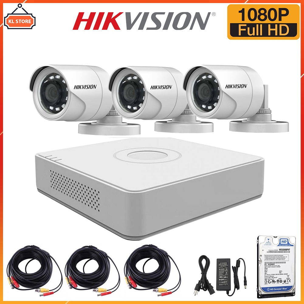 { HOT } Trọn Bộ Camera 3 Mắt Hikvision 2.0MP Full HD | BigBuy360 - bigbuy360.vn