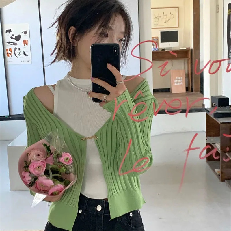 Áo Cardigan Dệt Kim Tay Dài Thời Trang Mùa Thu
