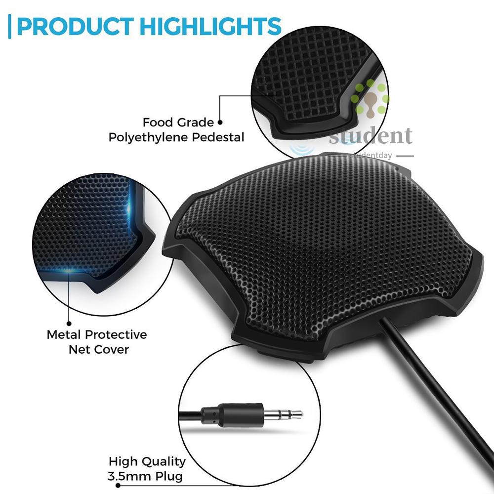 Micro Để Bàn Có Dây Jack 3.5mm Xoay 360 Độ Cho Máy Tính Laptop | BigBuy360 - bigbuy360.vn