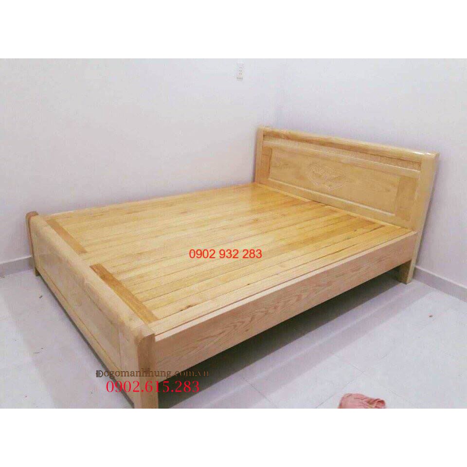 Giường ngủ gỗ sồi dạt phản đẹp kích thước 1M6 và 1M8X2M