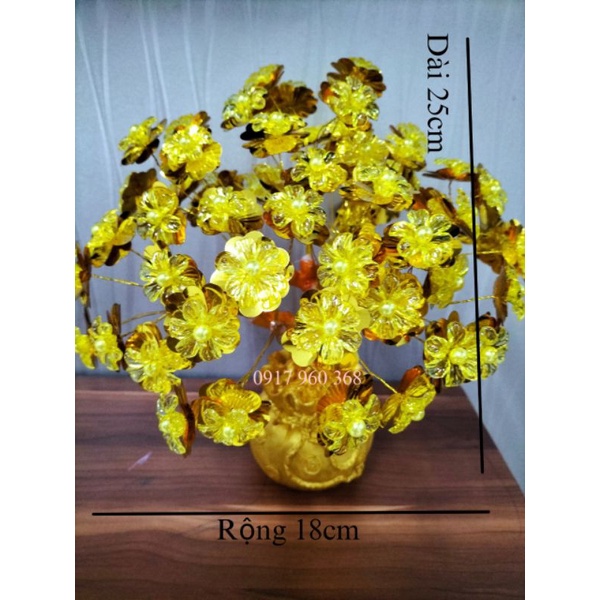 Cây cành vàng lá ngọc size đại gốc 10 nhánh trưng bàn thần tài chiêu tài lộc