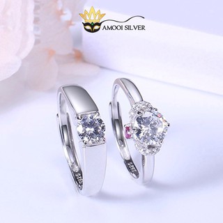 Nhẫn bạc s925 freesize couple - amooi silver an55