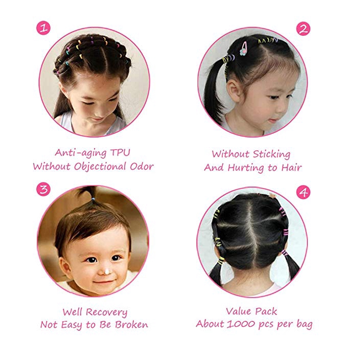Set 1000 Dây Buộc Tóc Co Giãn Dễ Thương Cho Nữ