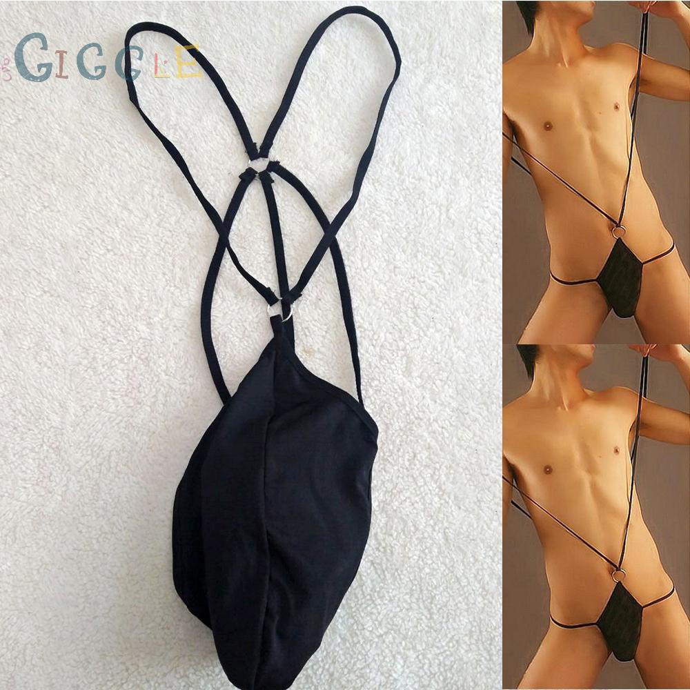 【GIGGLE】Men Mankini Panties Thong ,Suspender G-String Bodysuit, Sling Shot Underwear