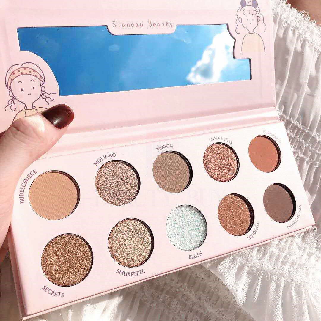 💐Hot Sales Promotion 💖💐Miss Peach Ten-Color Eye Shadow Disc Pearlescent Matte Make Up For Kids Eyeshadow Palette Eyeshadow Pallette Cosmetic Peach Makeup Set Palette Make Up Earth Color Waterproof No Fainting Makeup 6118