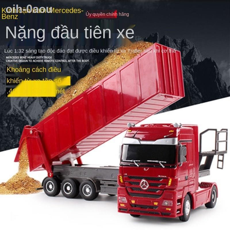 Xe điều khiển từ xa dành cho trẻ em container tự động Mercedes-Benz tải lớn tủ bán rơ moóc