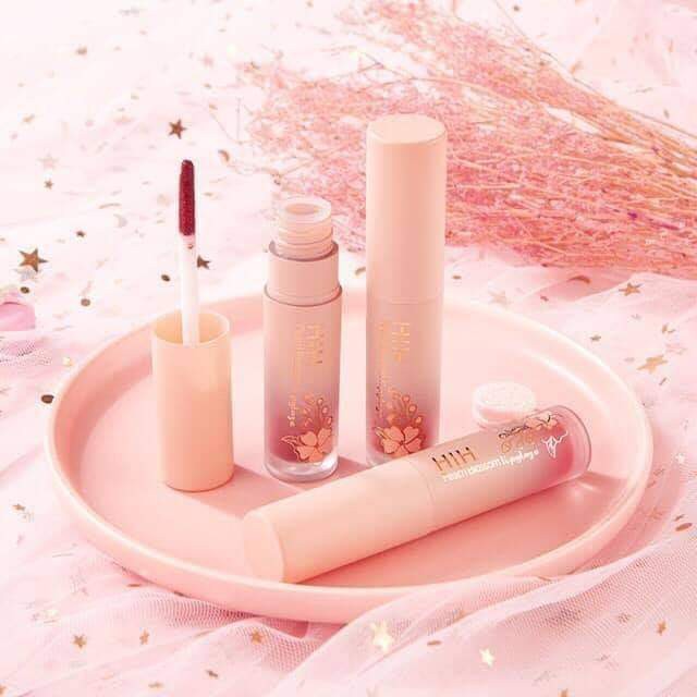Set 3 Son Kem HIH Silky Lipglaze Hoa Anh Đào