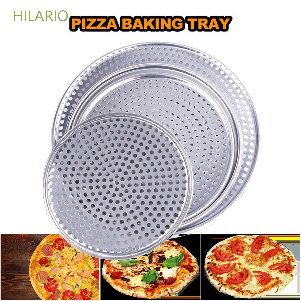 Khay Nướng Bánh Pizza Hình Tròn Bằng Hợp Kim Nhôm Chống Dính Có Lỗ Tiện Dụng Cho Gia Đình